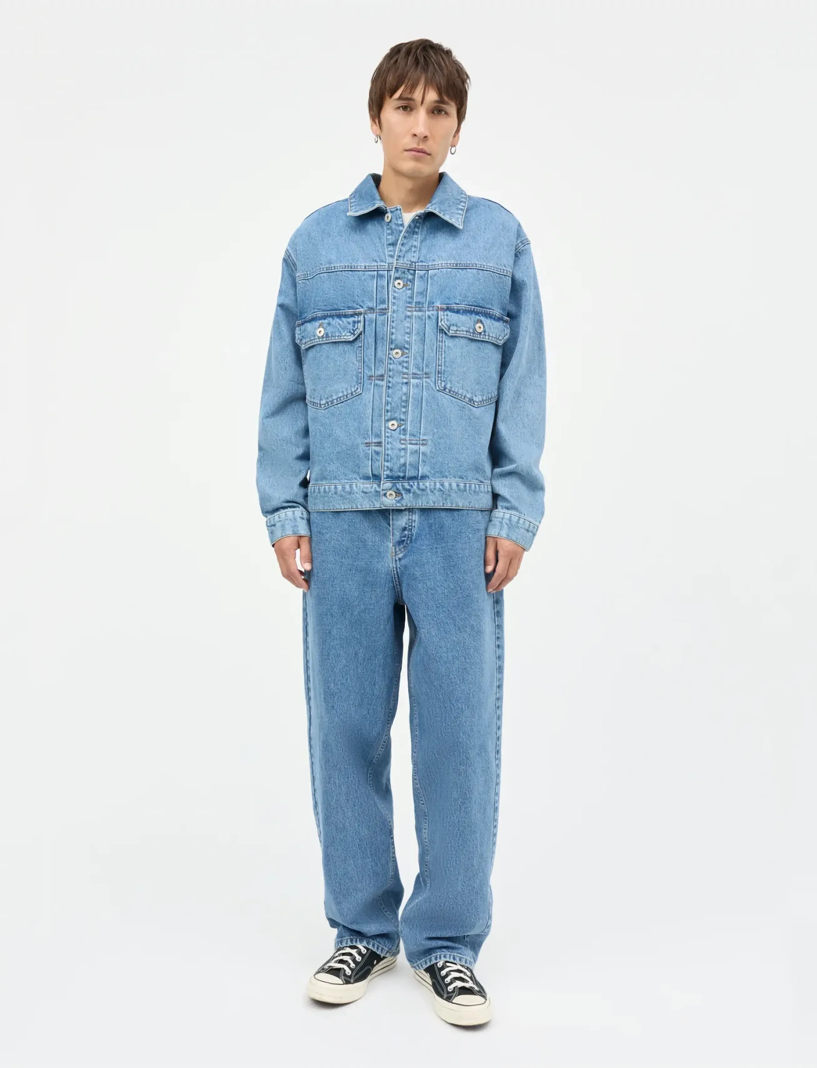 Mads Nørgaard Arizona Denim Trucker Jacket - Ytterkläder - MID BLUE STONE WASH / blue