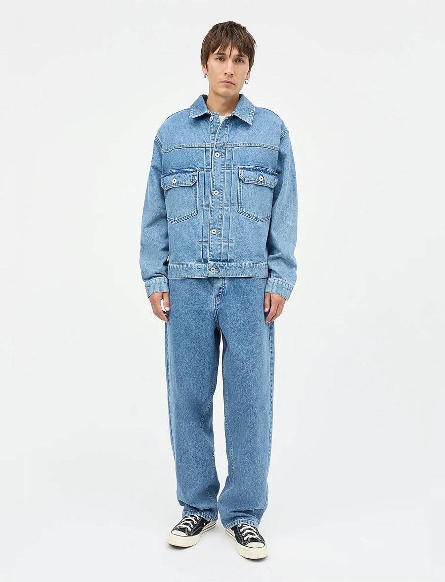 Mads Nørgaard - Arizona Denim Trucker Jacket - vestes en jean non doublées - mid blue stone wash - 0