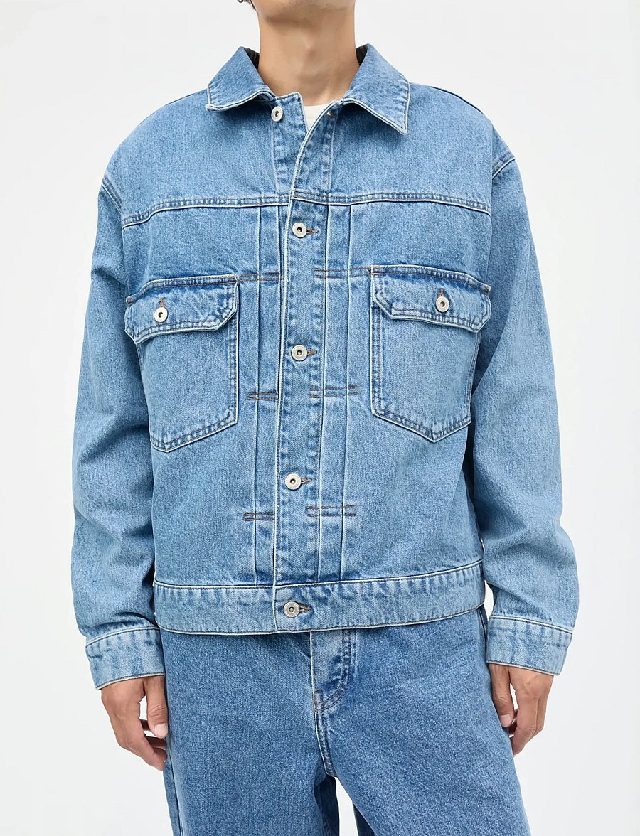 Mads Nørgaard - Arizona Denim Trucker Jacket - vestes en jean non doublées - mid blue stone wash - 3