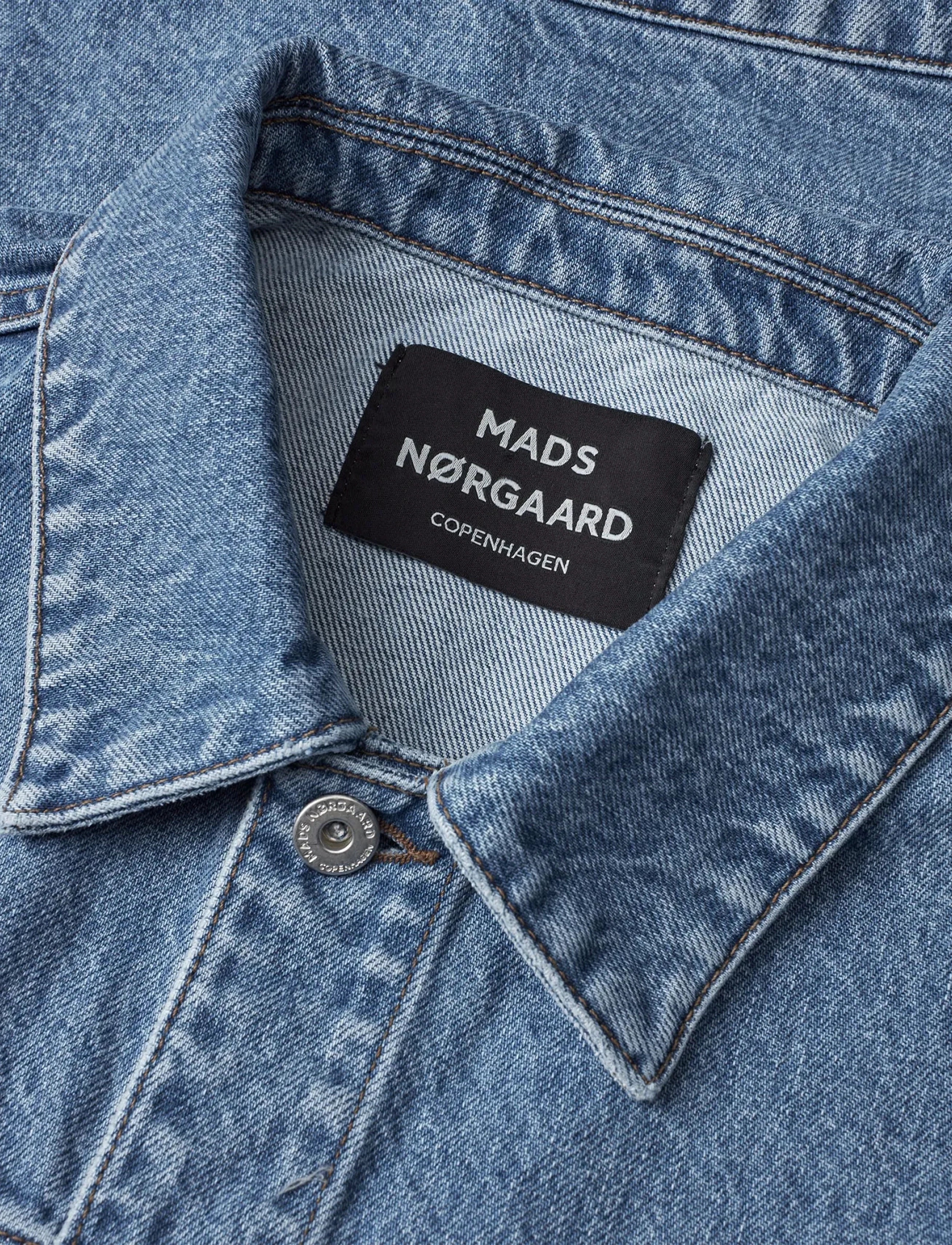 Mads Nørgaard - Arizona Denim Trucker Jacket - vestes en jean non doublées - mid blue stone wash - 4
