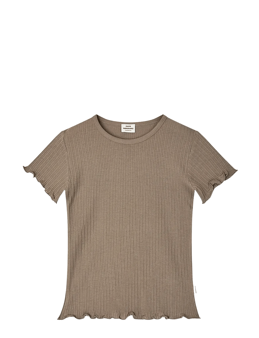 Mads Nørgaard - Pointella Trixina Tee - kortærmede t-shirts - walnut - 0