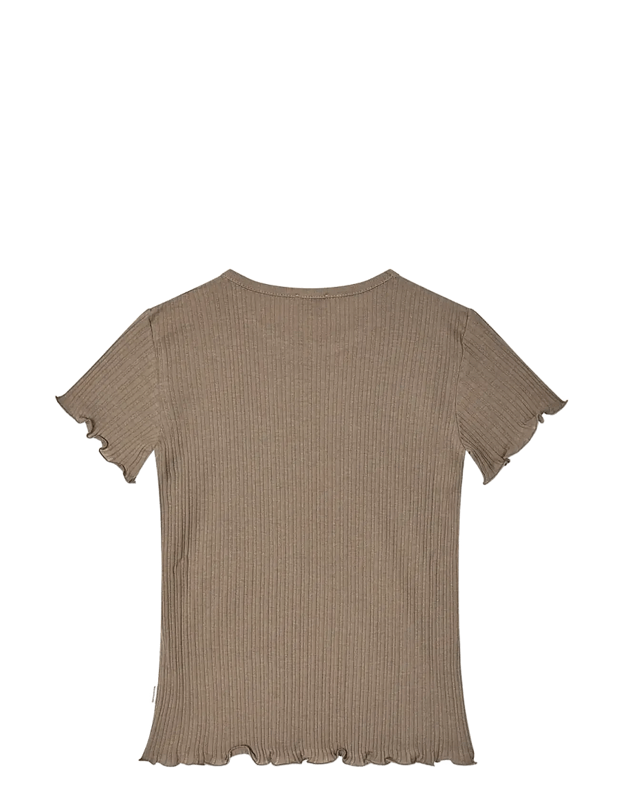 Mads Nørgaard - Pointella Trixina Tee - kortærmede t-shirts - walnut - 1