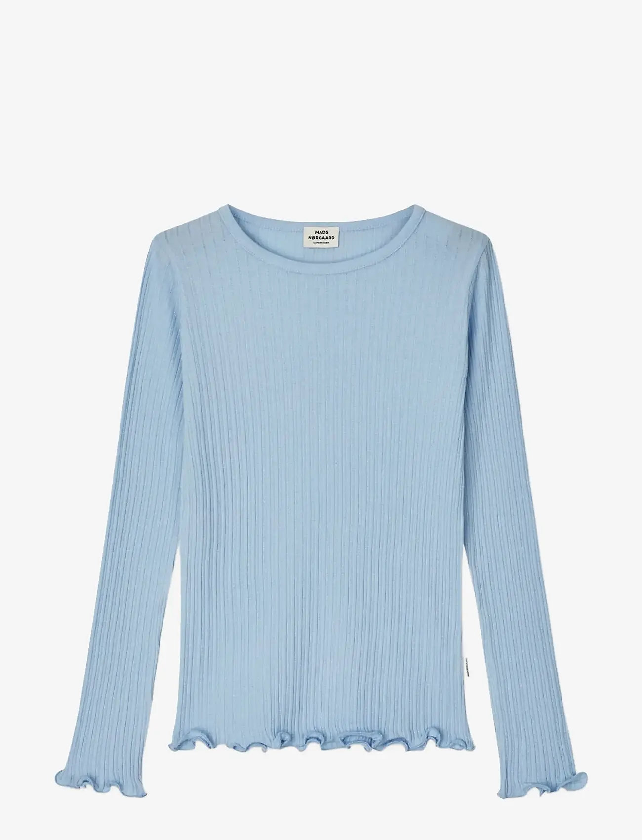 Mads Nørgaard - Pointella Trudy Tee LS - langærmede t-shirts - cashmere blue - 0