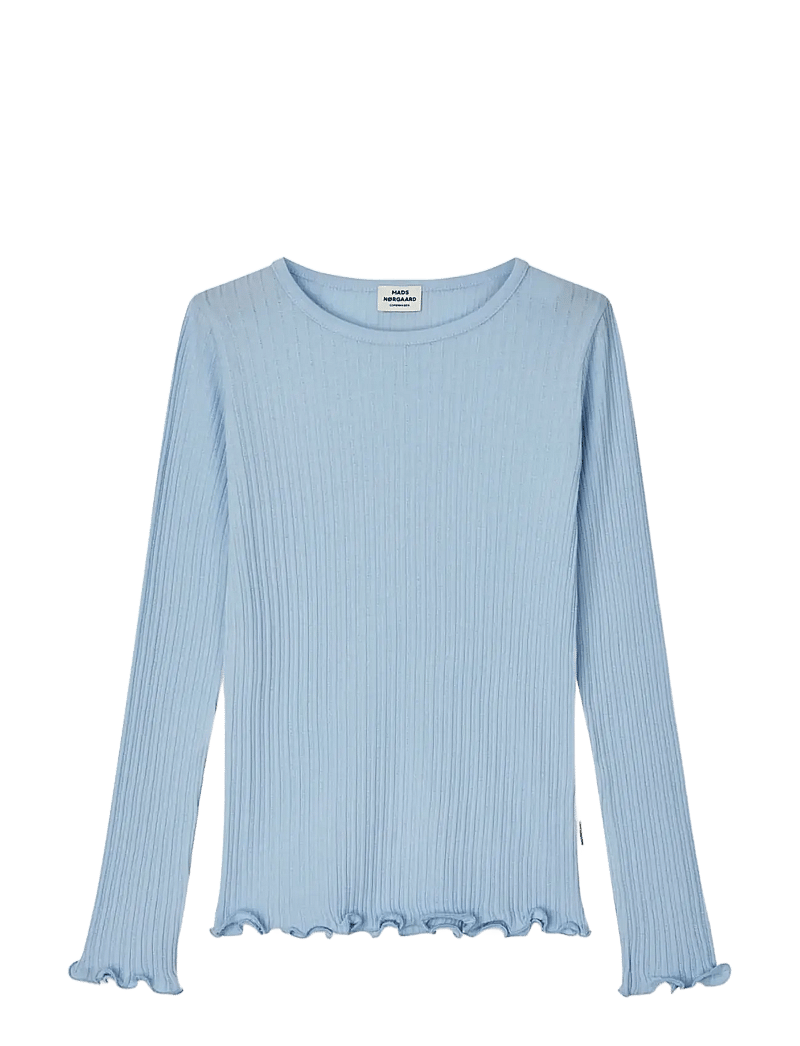 Mads Nørgaard - Pointella Trudy Tee LS - langærmede t-shirts - cashmere blue - 0
