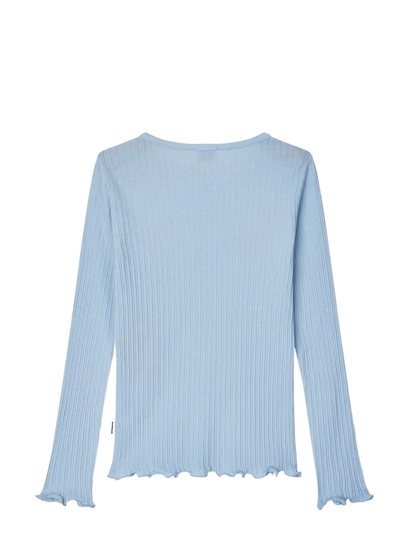 Mads Nørgaard - Pointella Trudy Tee LS - langærmede t-shirts - cashmere blue - 1