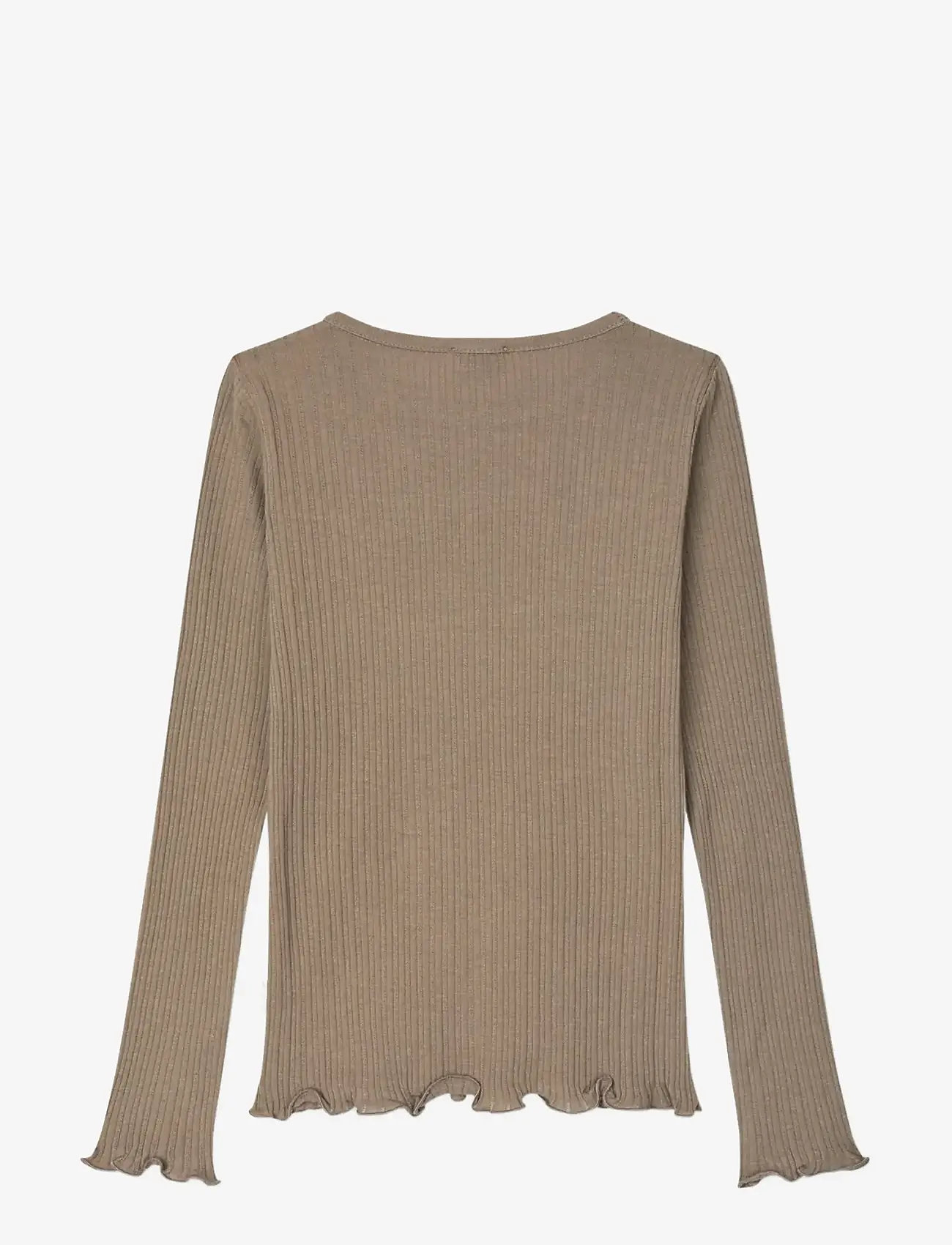 Mads Nørgaard - Pointella Trudy Tee LS - langærmede t-shirts - walnut - 1