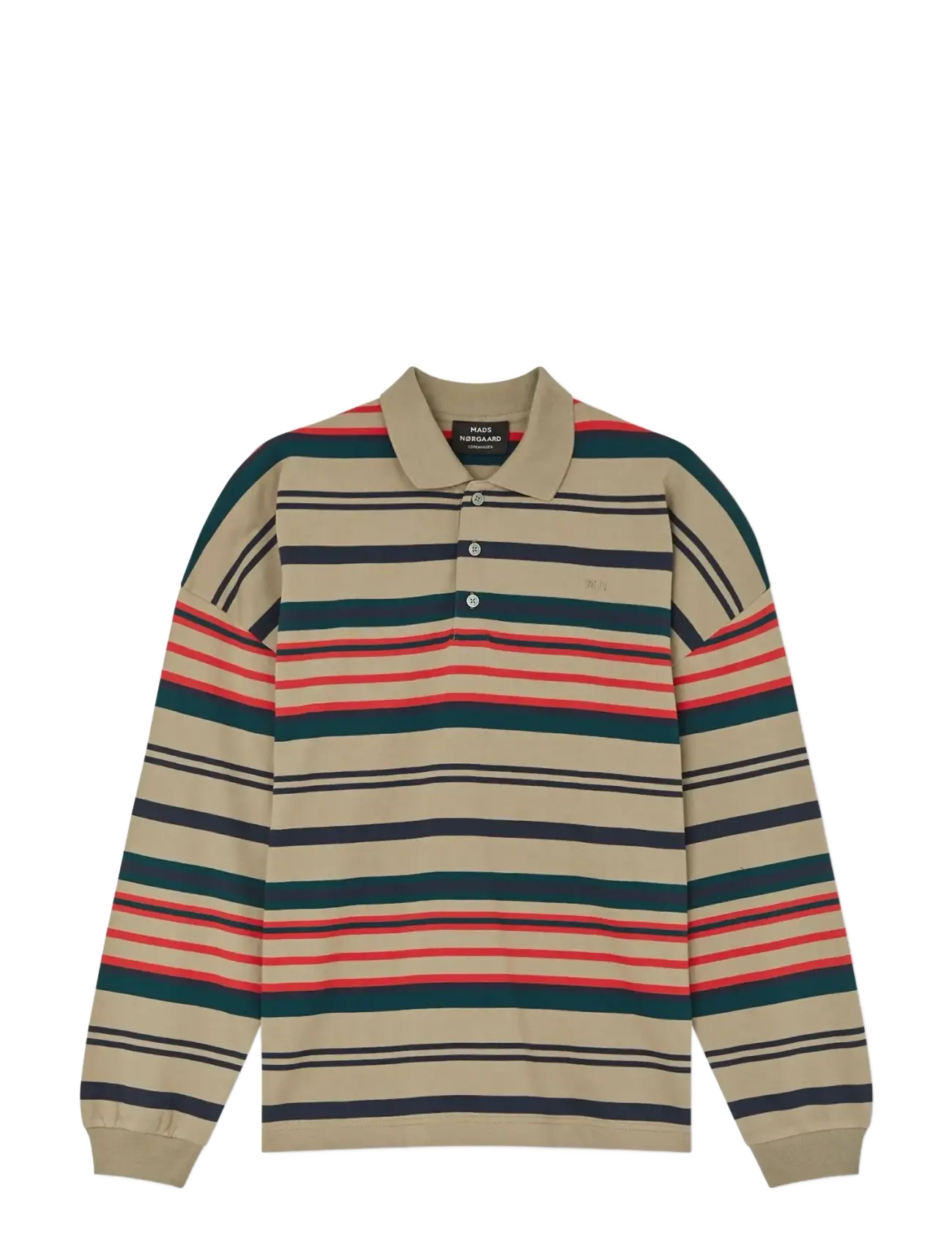 Mads Nørgaard - Light Terry Polo ST Sweat - pikkade varrukatega polod - overland trek multi st. - 1