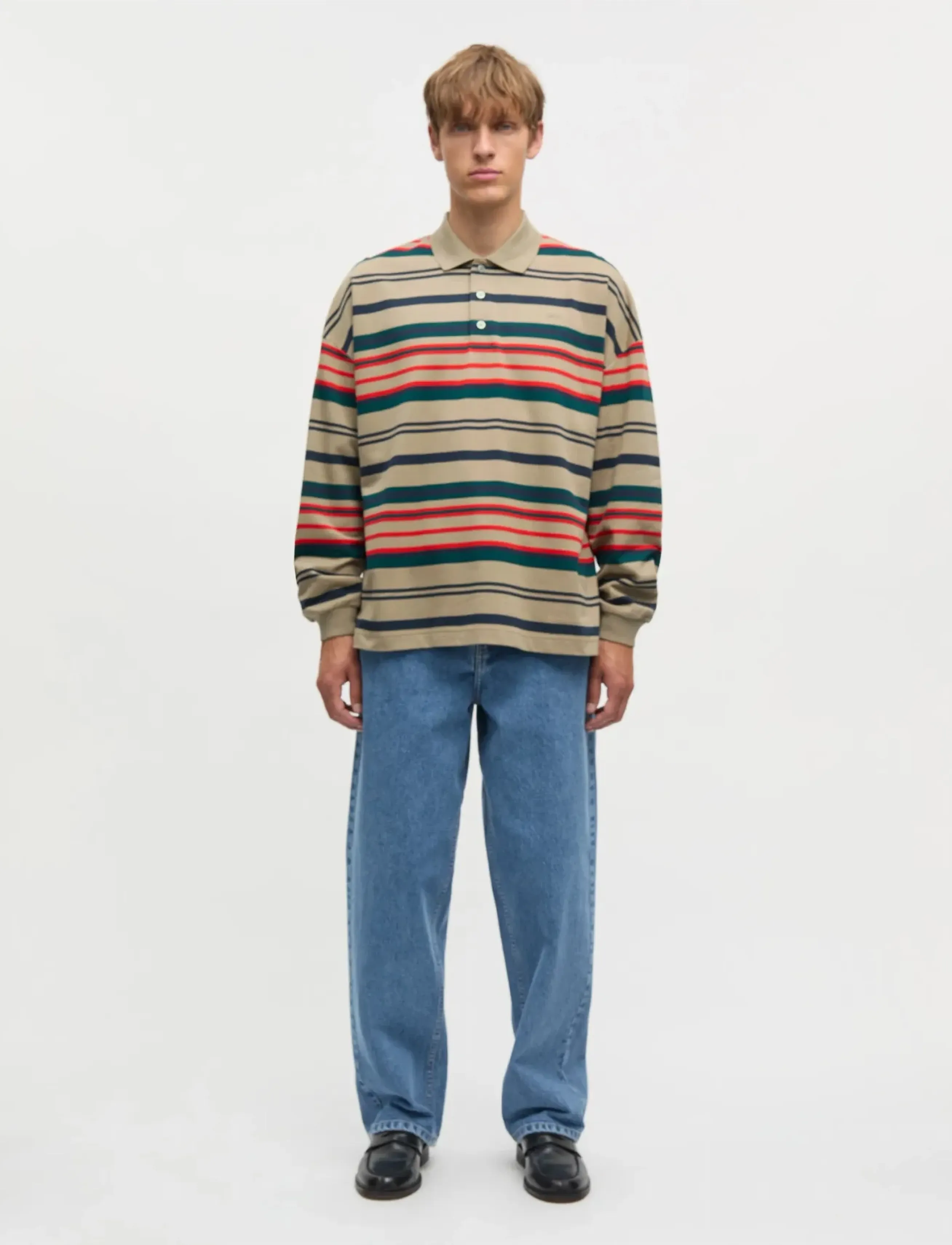 Mads Nørgaard - Light Terry Polo ST Sweat - pikkade varrukatega polod - overland trek multi st. - 0