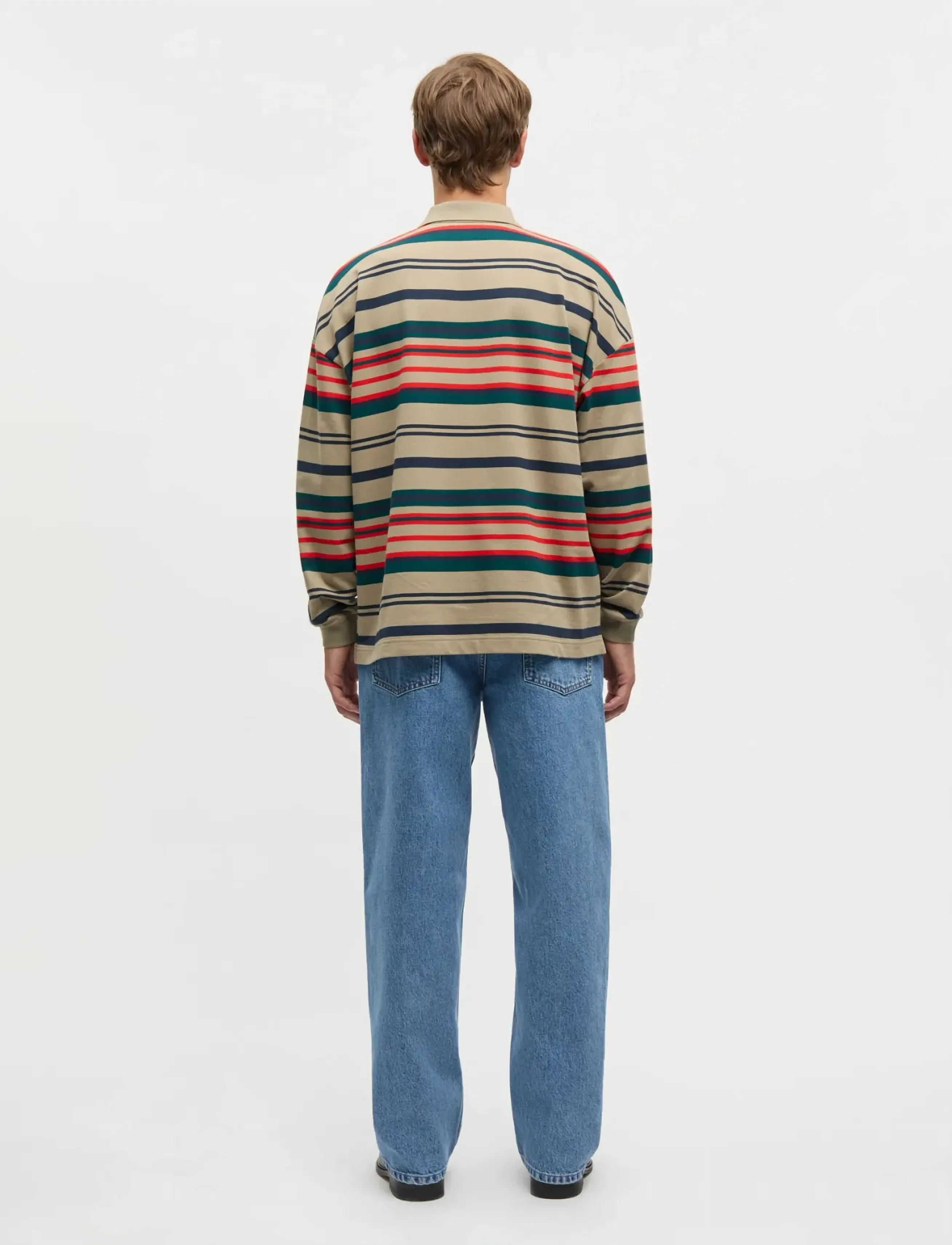 Mads Nørgaard - Light Terry Polo ST Sweat - pikkade varrukatega polod - overland trek multi st. - 2
