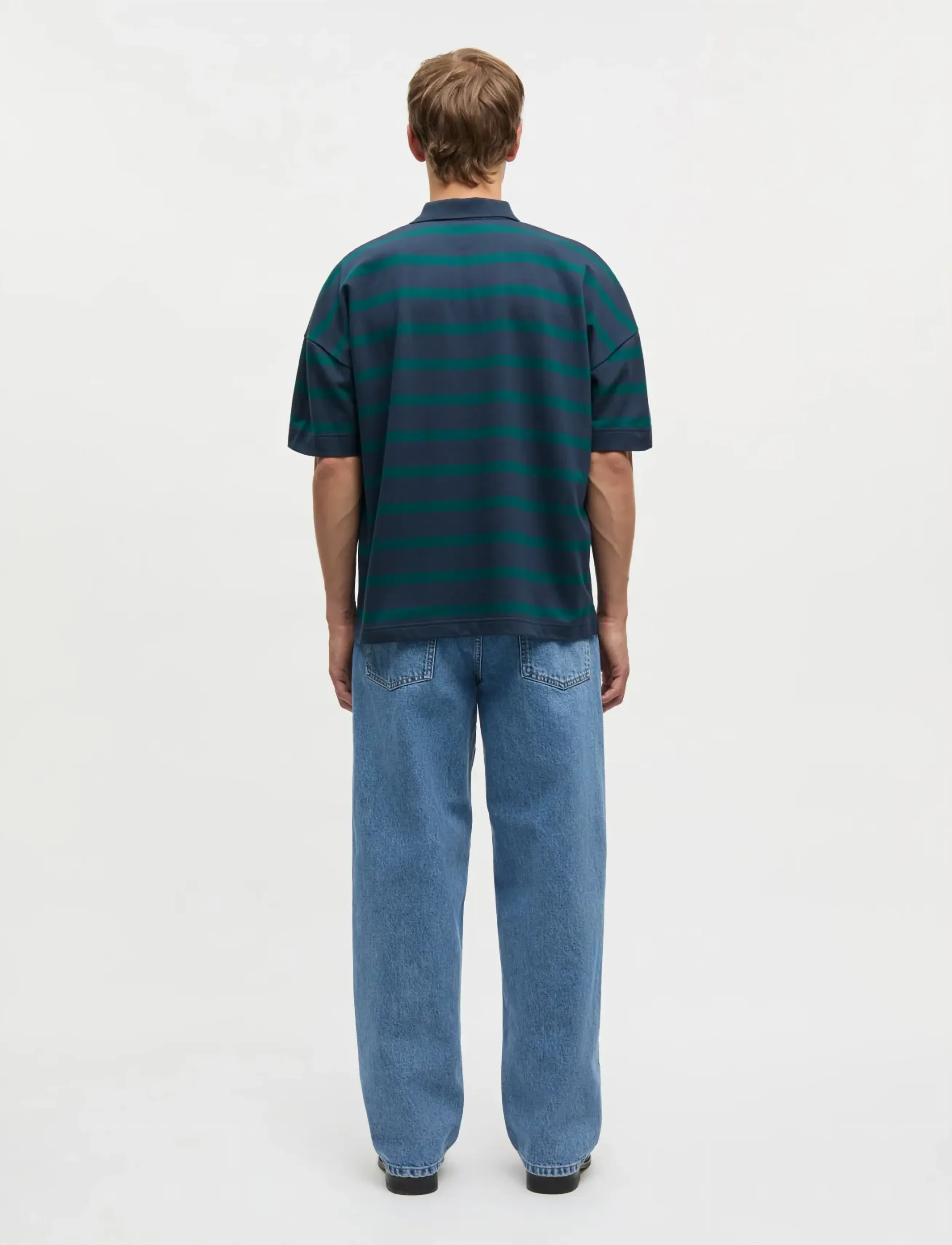 Mads Nørgaard - Light Terry Polo ST Tee - kortærmede poloer - sky captain/deep sea st. - 2