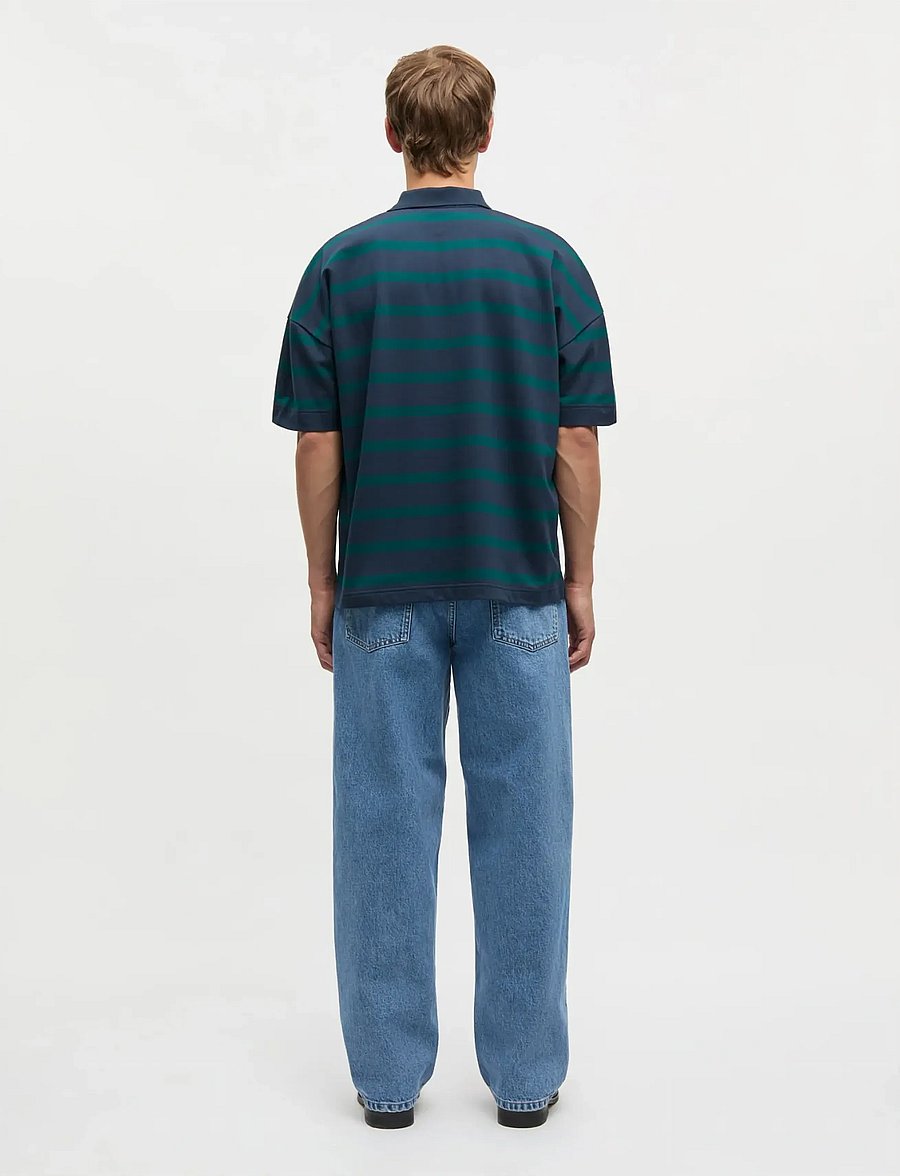 Mads Nørgaard - Light Terry Polo ST Tee - kurzärmelig - sky captain/deep sea st. - 2