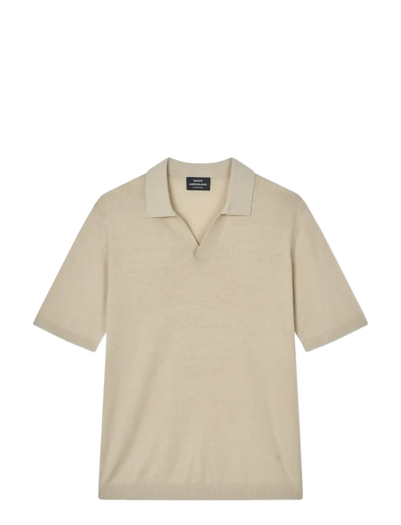 Mads Nørgaard Cotton Lino Theo Polo Knit - Riided - CASTLE WALL / beige