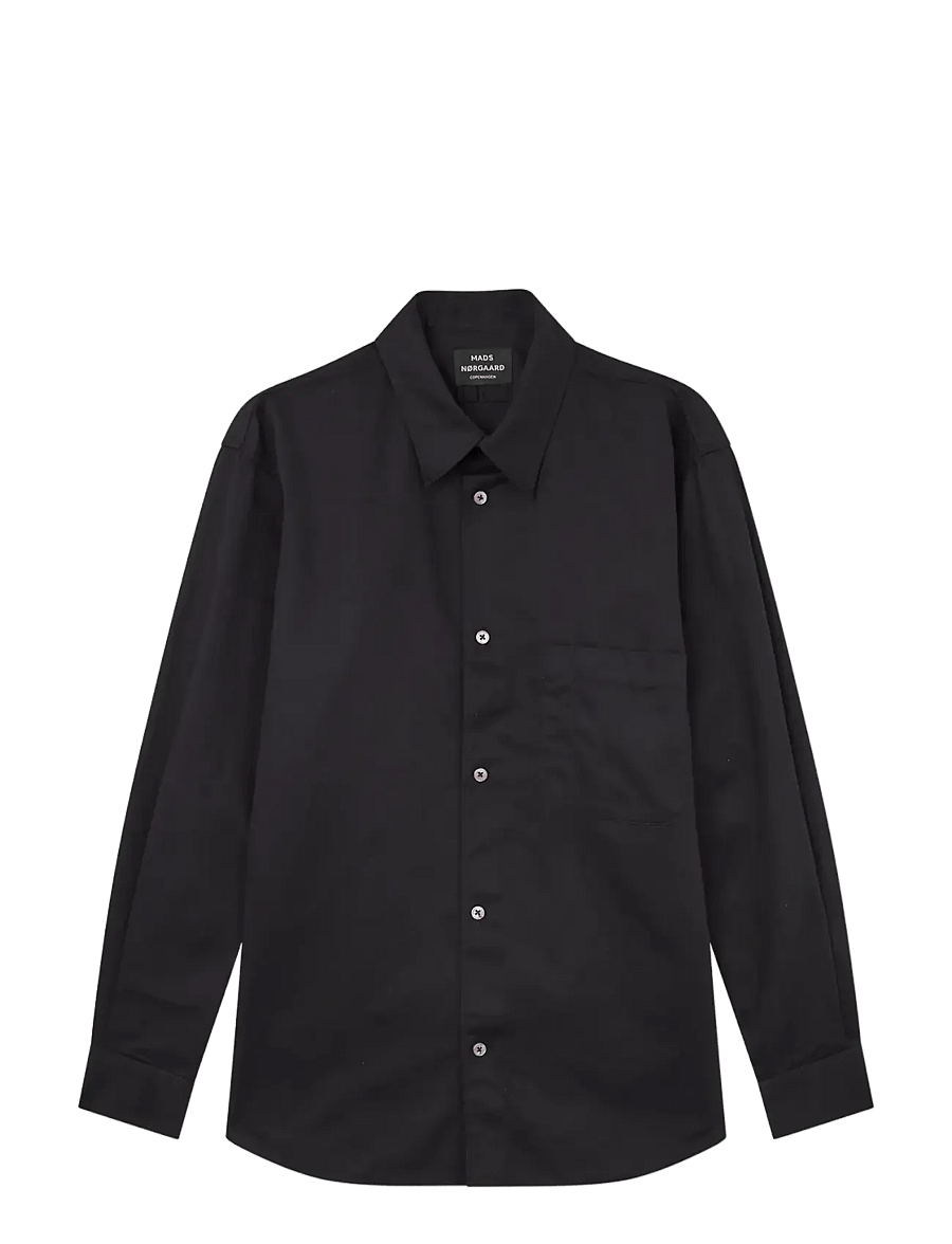 Mads Nørgaard - Cotton Twill Storm Shirt - casual skjorter - black - 0