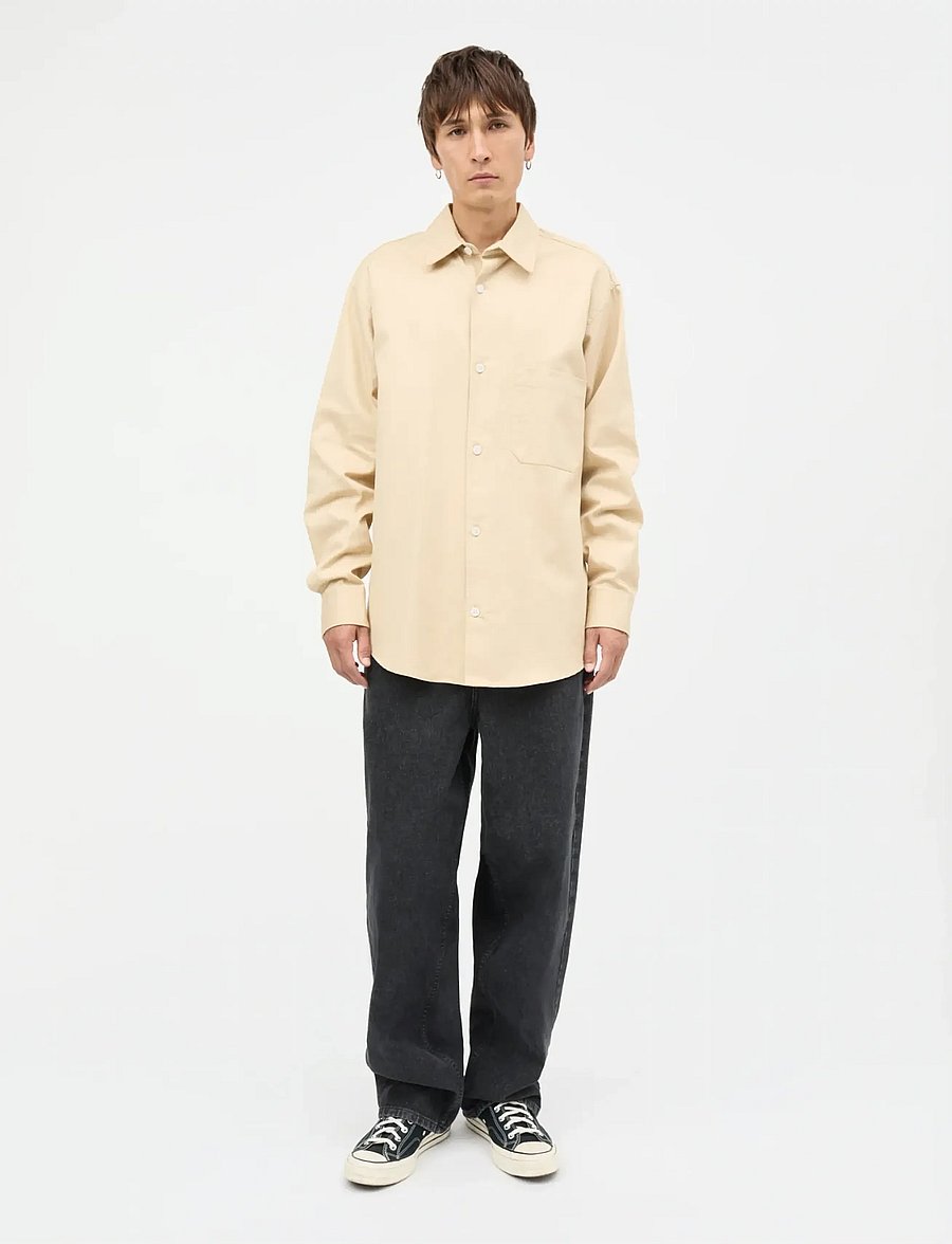 Mads Nørgaard - Cotton Twill Storm Shirt - chemises décontractées - castle wall - 0