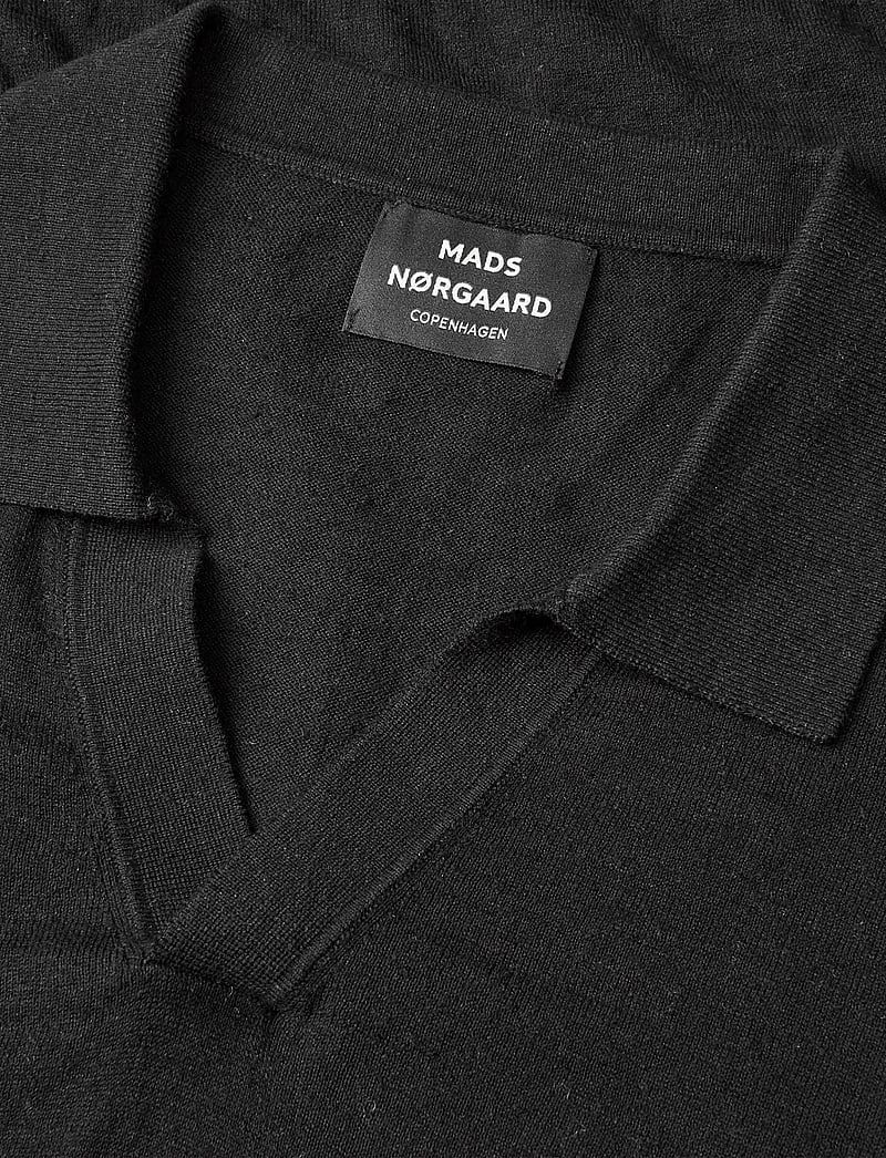 Mads Nørgaard - Cotton Lino Theo Polo LS Knit - langärmelig - black - 3