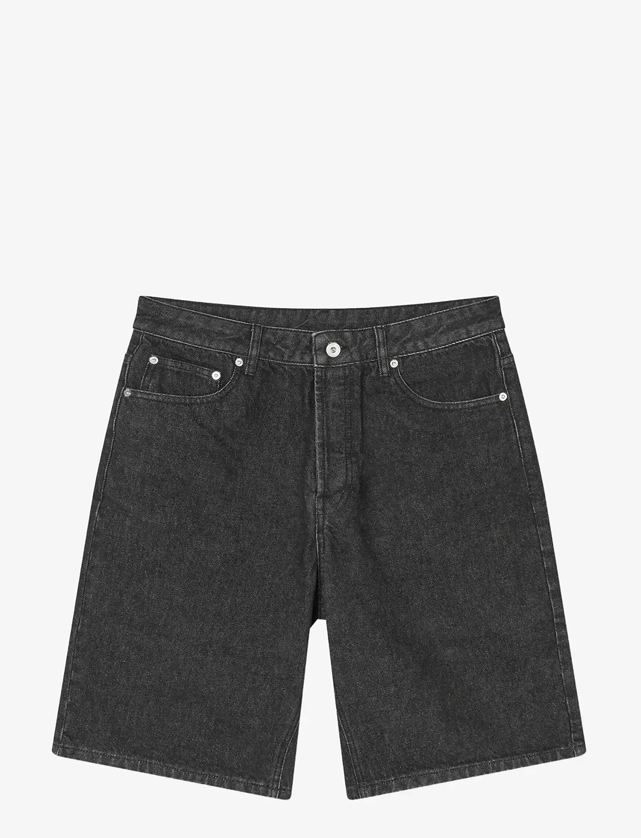 Mads Nørgaard - Arizona Black Denim Coen Shorts - džinsa šorti - black grey stone wash - 1