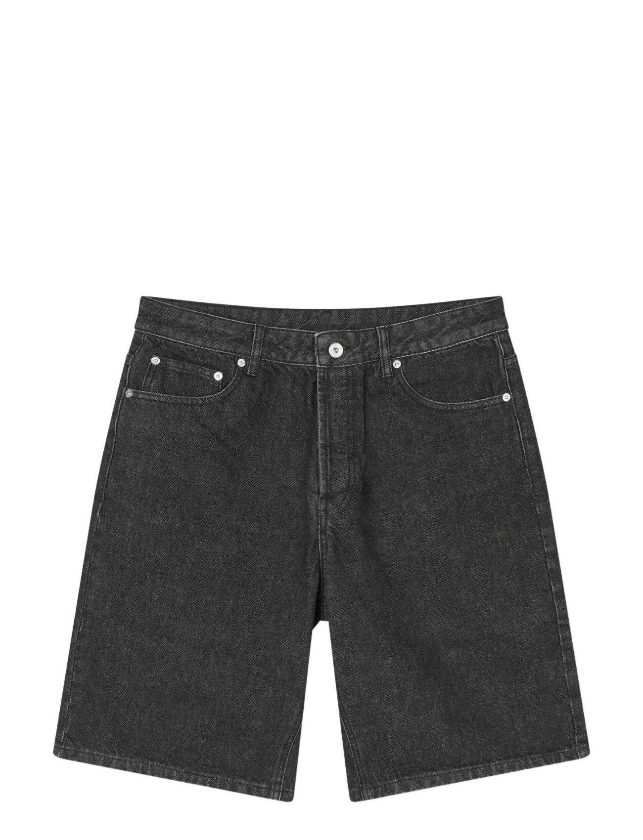 Mads Nørgaard Arizona Black Denim Coen Shorts - Šortai - BLACK GREY STONE WASH / black