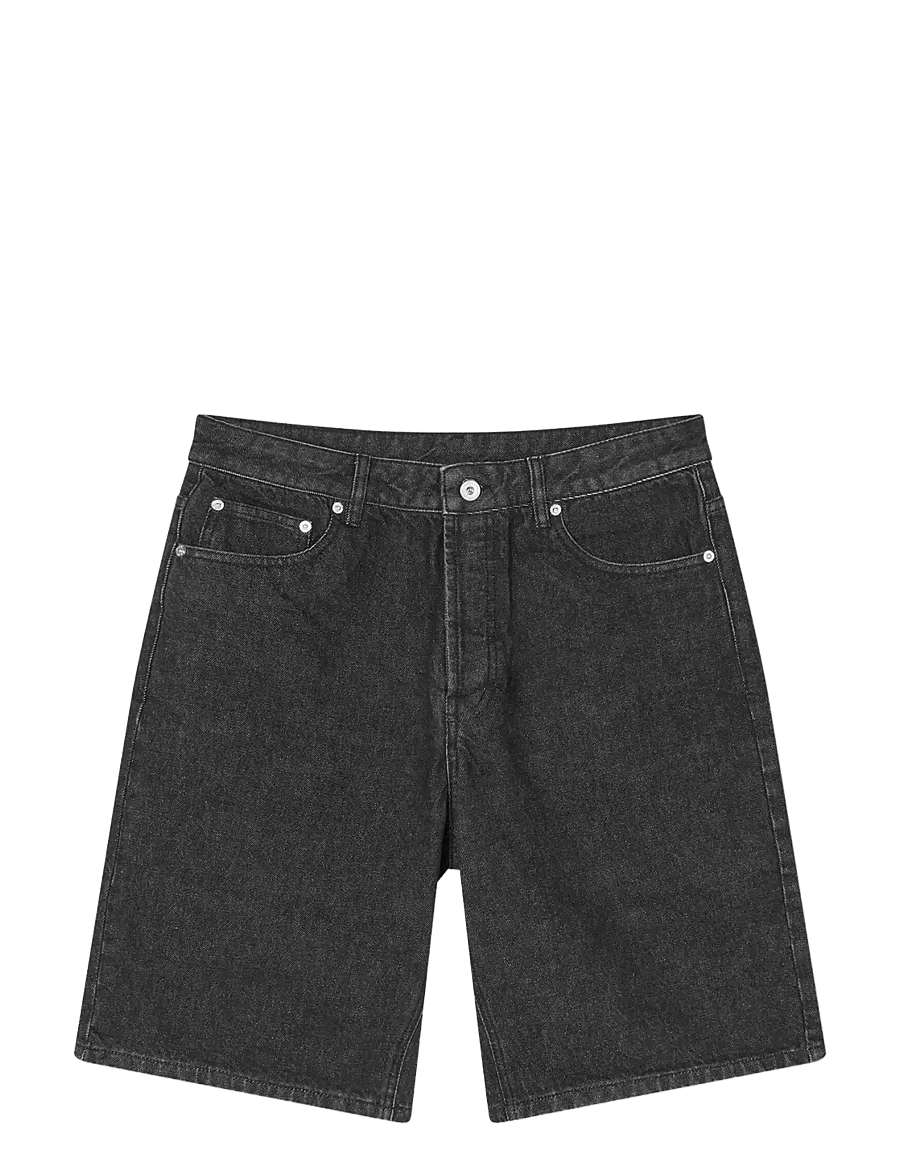 Mads Nørgaard - Arizona Black Denim Coen Shorts - lühikesed teksapüksid - black grey stone wash - 1