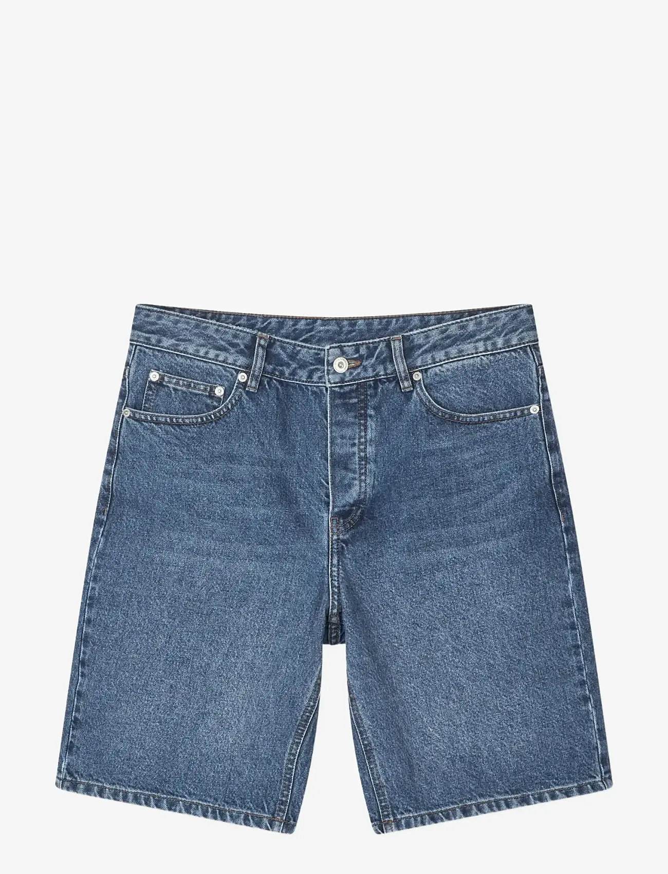 Mads Nørgaard - Arizona Denim Coen Shorts - jorts - mid blue stone wash - 1