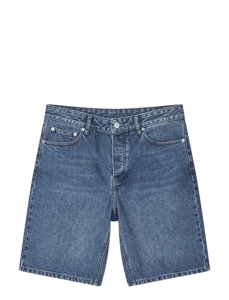 Mads Nørgaard - Arizona Denim Coen Shorts - jorts - mid blue stone wash - 1