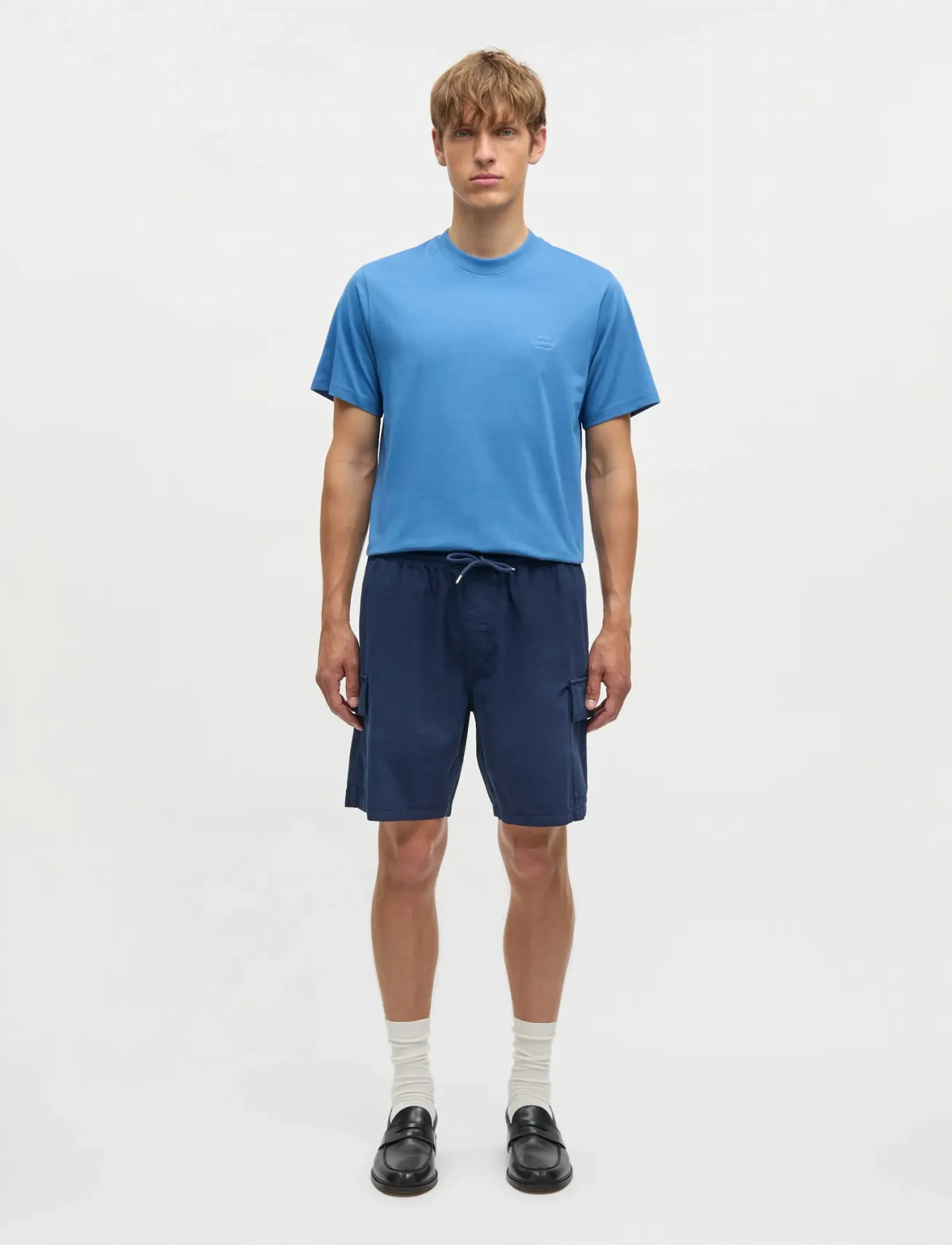 Mads Nørgaard Cotton Ripstop Cargo Shorts - Iedvesma - SKY CAPTAIN / navy