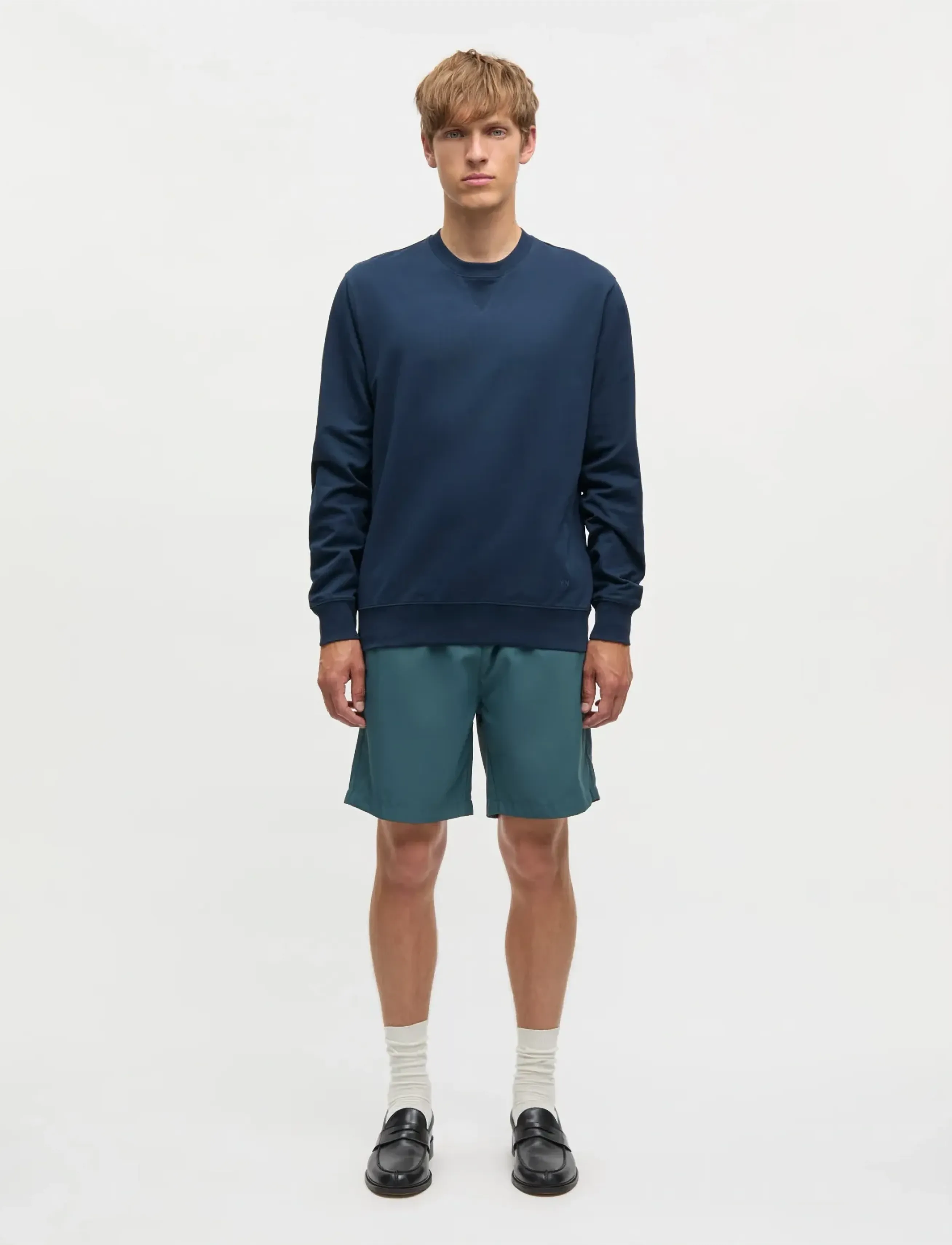 Mads Nørgaard Light Terry Albert Sweat, S, Sweatshirts & Hoodies, Marineblau - Sweatshirts, Männerswear