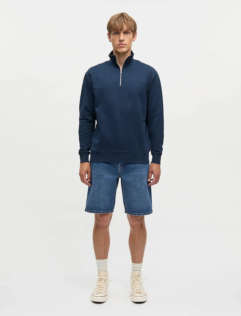 Mads Nørgaard - Light Terry Hans Half zip Sweat - half zip-tröjor - sky captain - 0