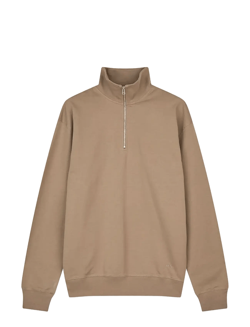 Mads Nørgaard - Light Terry Hans Half zip Sweat - half zip-tröjor - walnut - 0