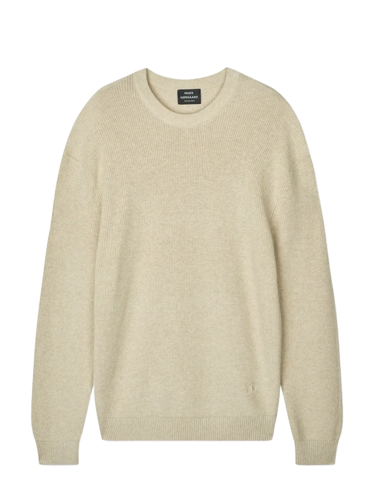 Mads Nørgaard Super Cotton Valdemar Knit - Rundhals - CASTLE WALL / beige