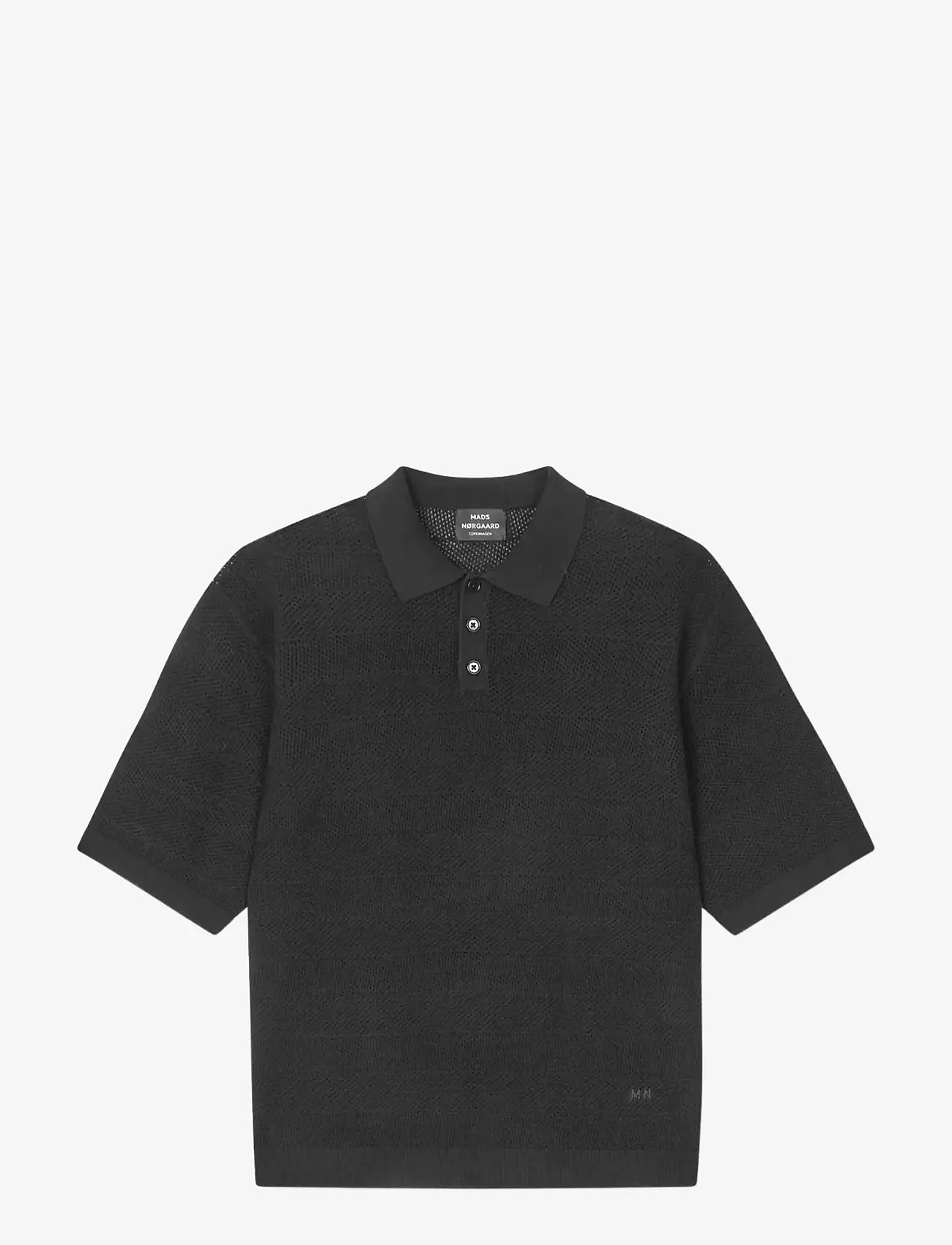 Mads Nørgaard - Cotton Lino Arlo Polo - kortærmede poloer - black - 0