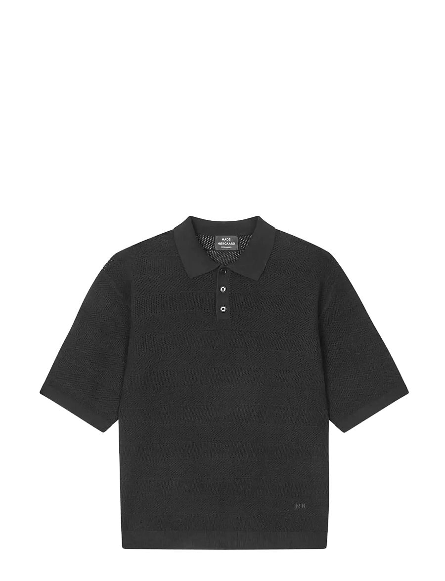 Mads Nørgaard - Cotton Lino Arlo Polo - kurzärmelig - black - 0