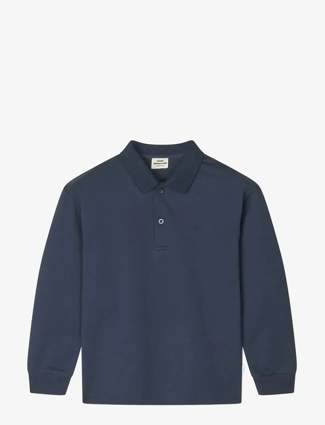 Mads Nørgaard - Light Terry Jan Polo L/S - langærmede poloer - sky captain - 1
