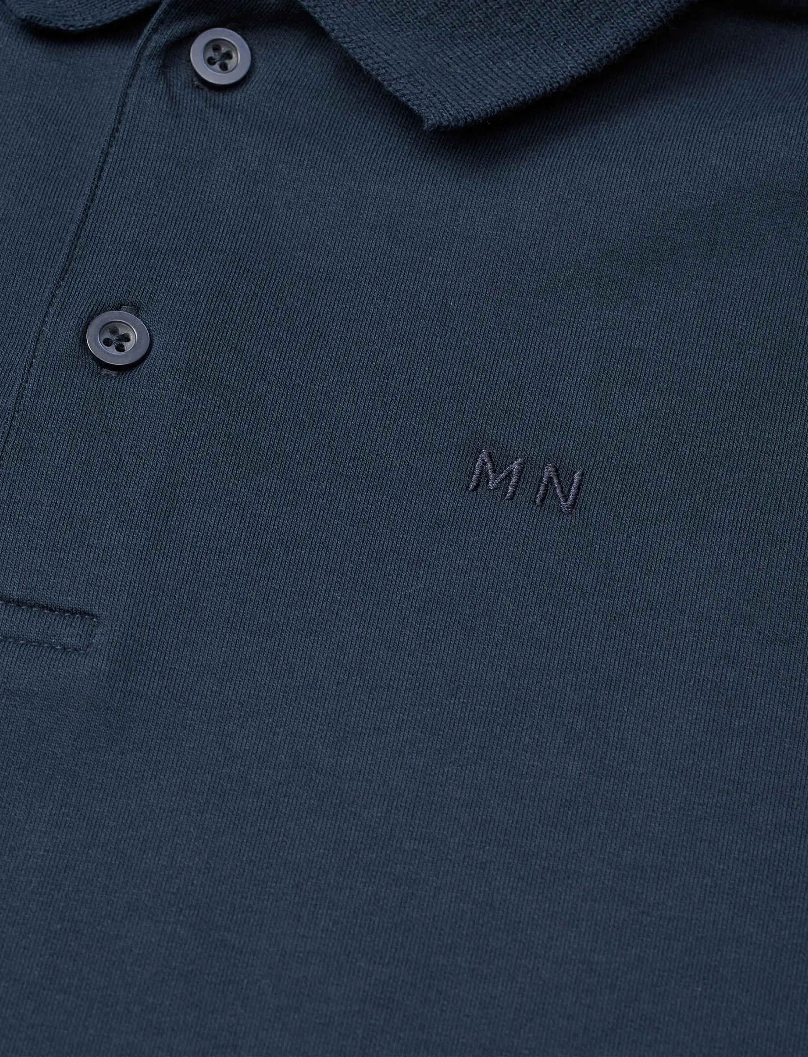 Mads Nørgaard - Light Terry Jan Polo L/S - long-sleeved polos - sky captain - 4