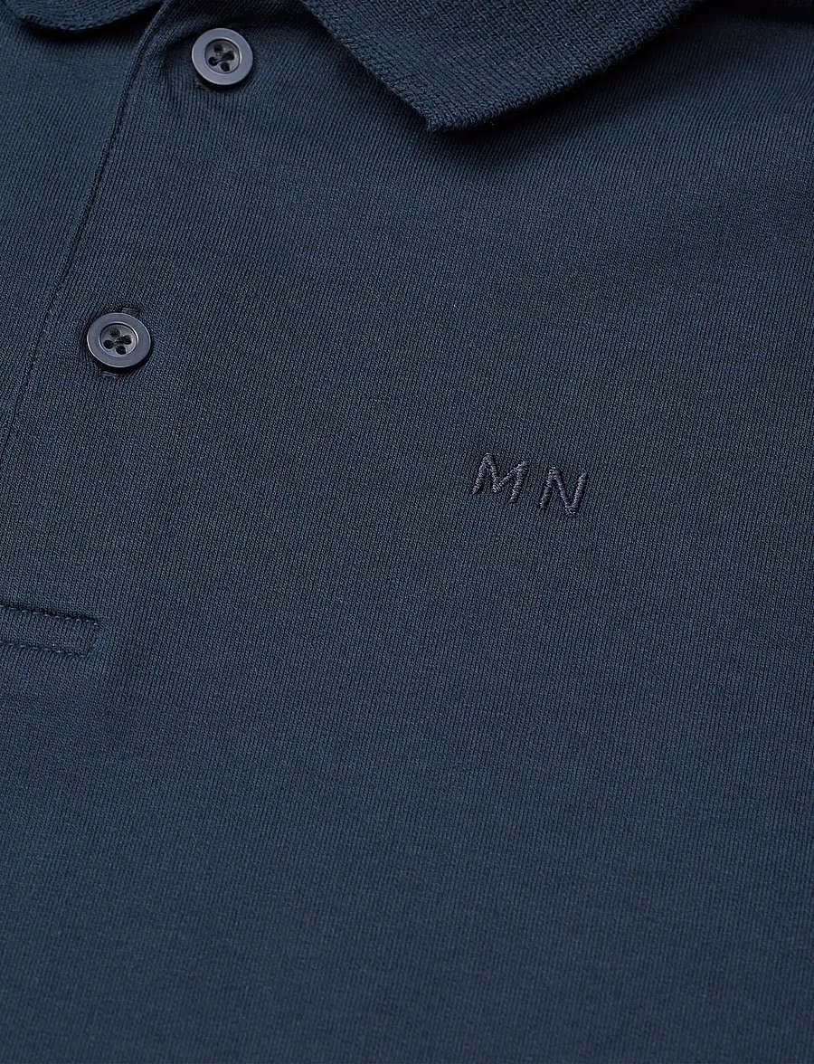 Mads Nørgaard - Light Terry Jan Polo L/S - langärmelig poloshirt - sky captain - 4