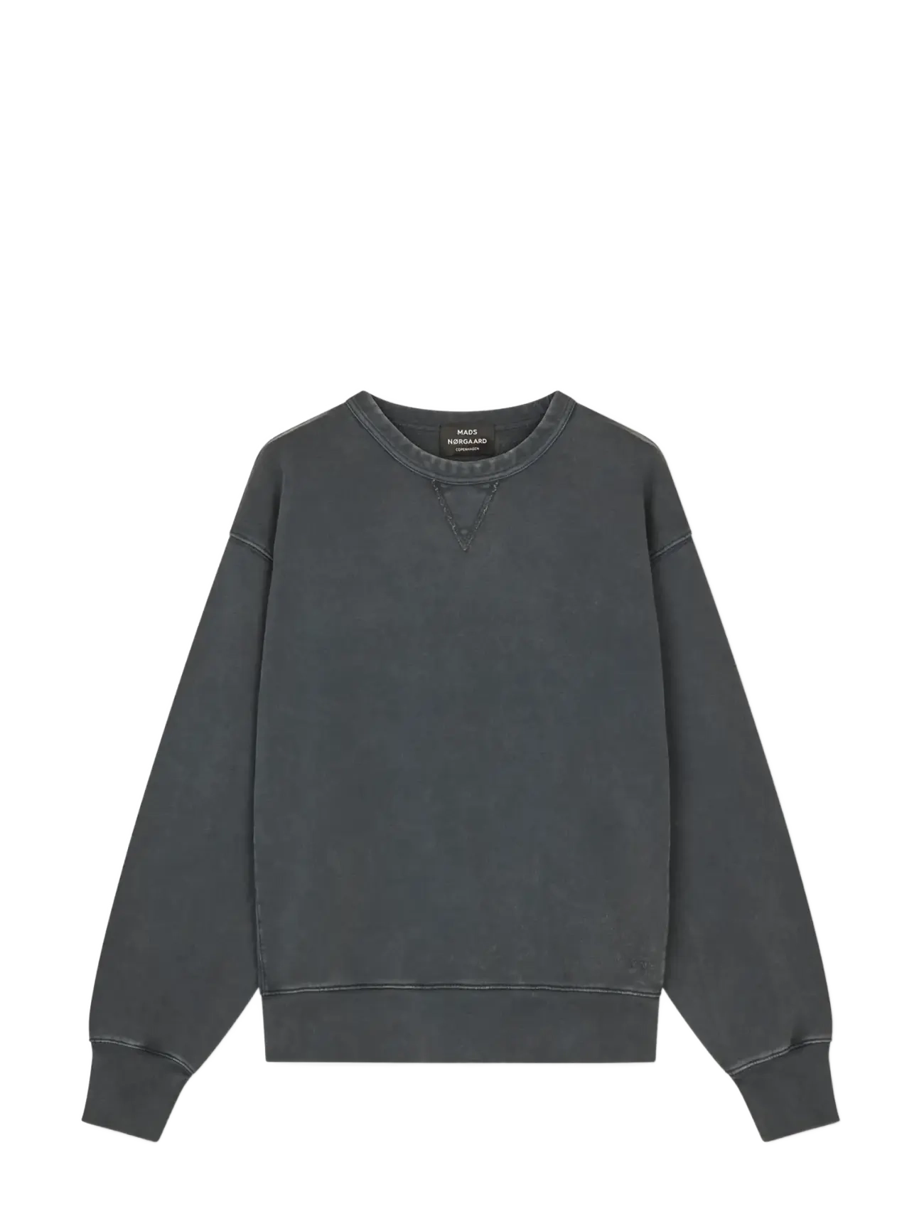 Mads Nørgaard Compact Cotton Crew Sweat - Tänavastiil - BLACK / grey