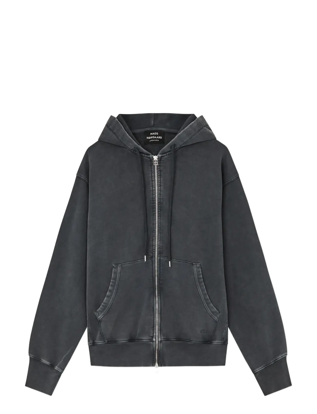 MADS NØRGAARD Compact Baumwolle Zip Hoody Grau - M - Herren