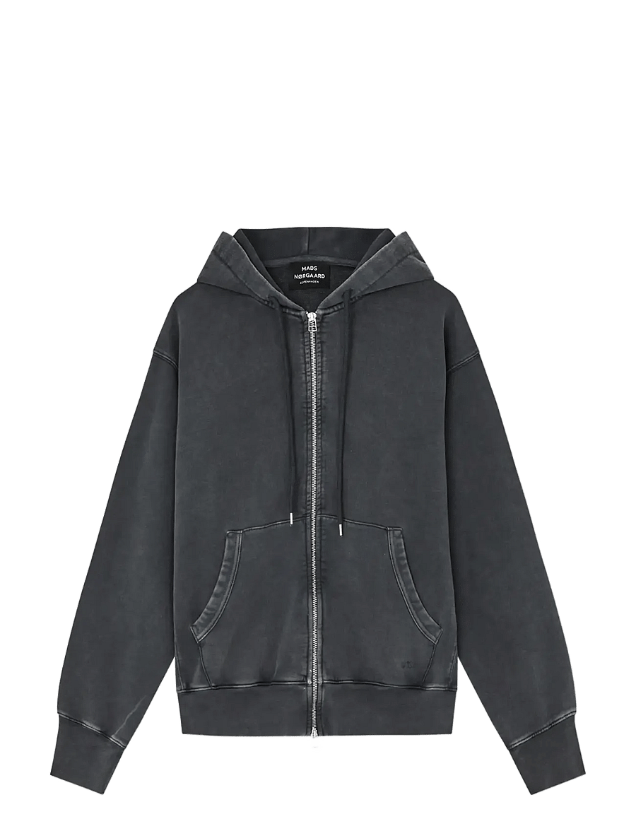 Mads Nørgaard - Compact Cotton Zip Hoody - kapuzenpullover - black - 1
