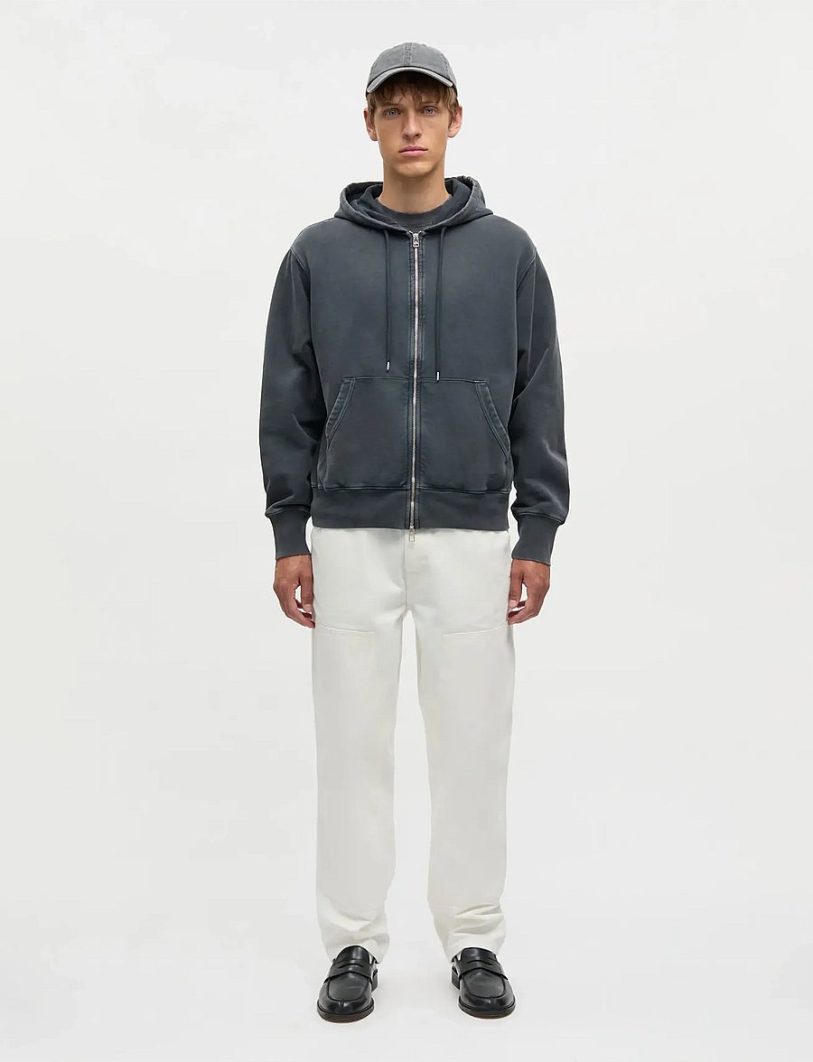 Mads Nørgaard - Compact Cotton Zip Hoody - kapuzenpullover - black - 0