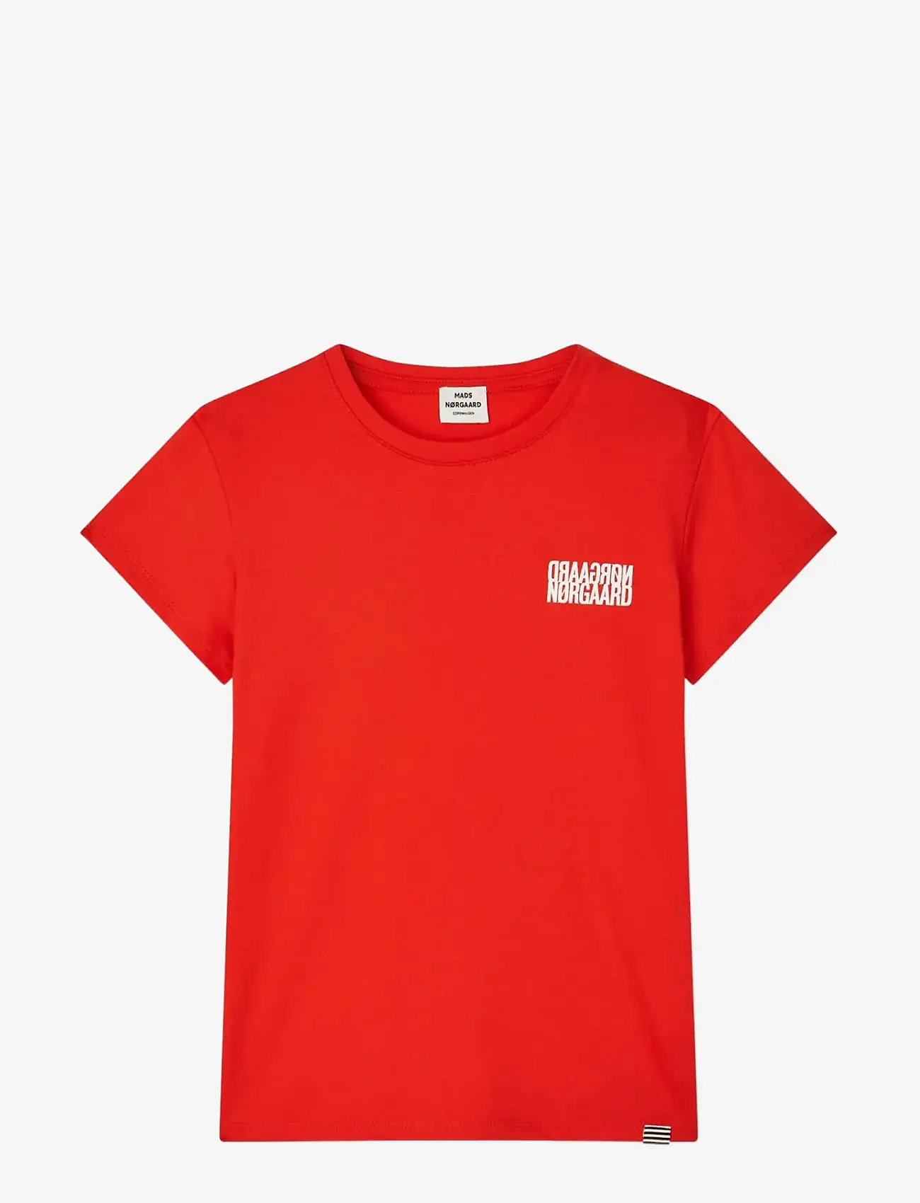 Mads Nørgaard - Single Cotton Tuvina mini mirror Tee - short-sleeved t-shirts - fiery red - 1