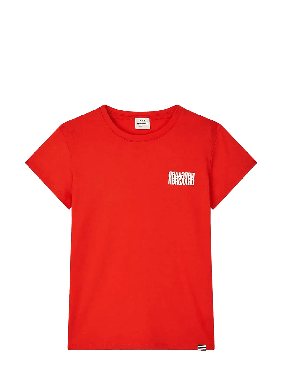 Mads Nørgaard - Single Cotton Tuvina mini mirror Tee - kurzärmelige - fiery red - 1