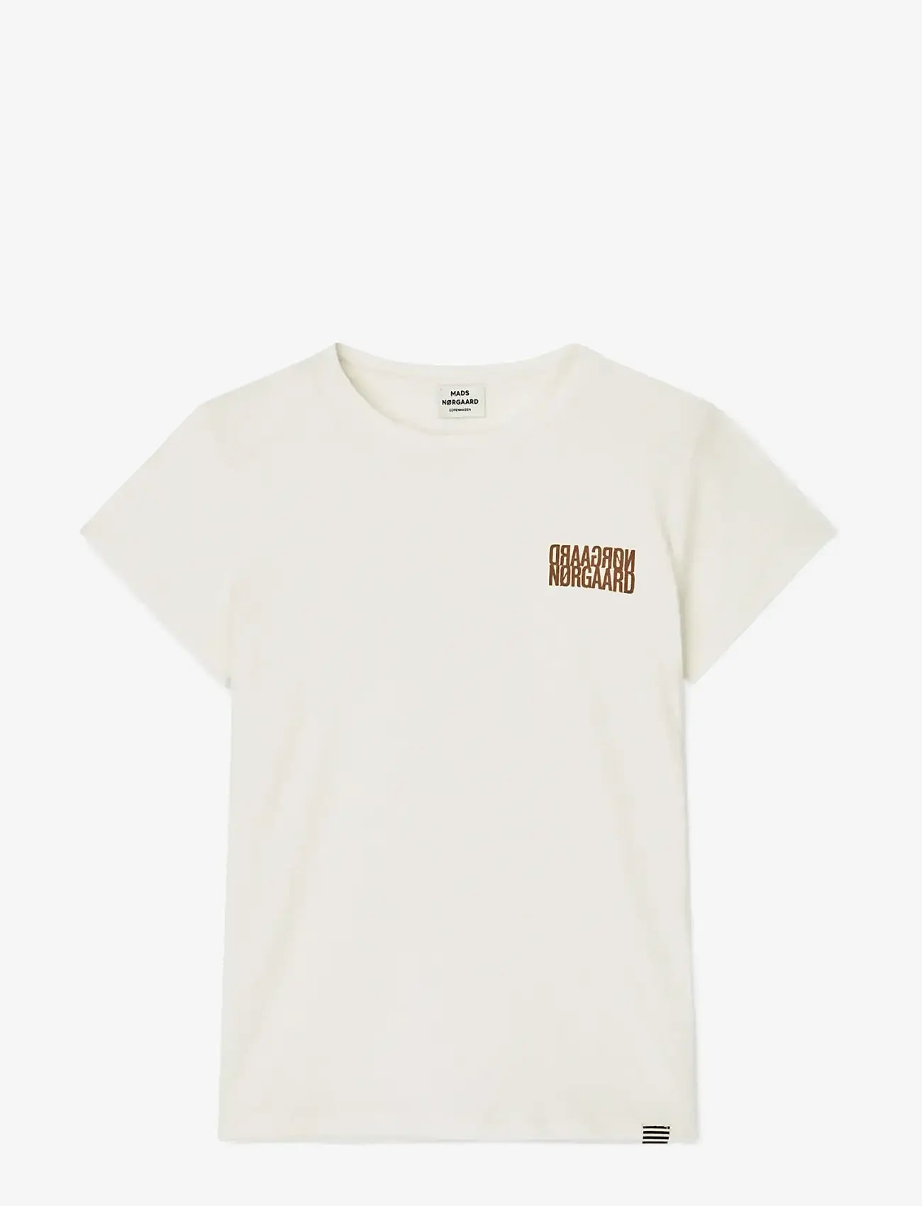 Mads Nørgaard - Single Cotton Tuvina mini mirror Tee - kortærmede t-shirts - vanilla ice - 0