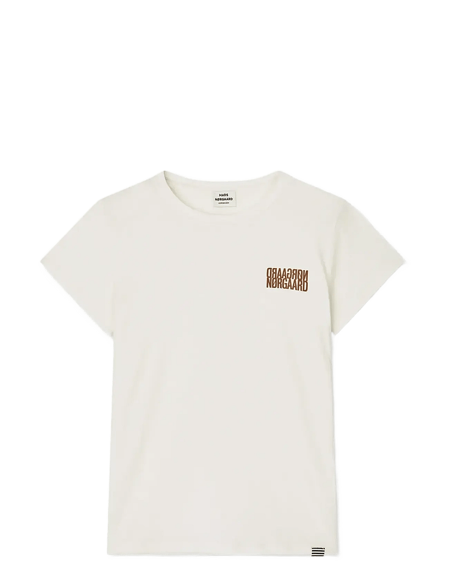 Mads Nørgaard - Single Cotton Tuvina mini mirror Tee - kurzärmelige - vanilla ice - 0