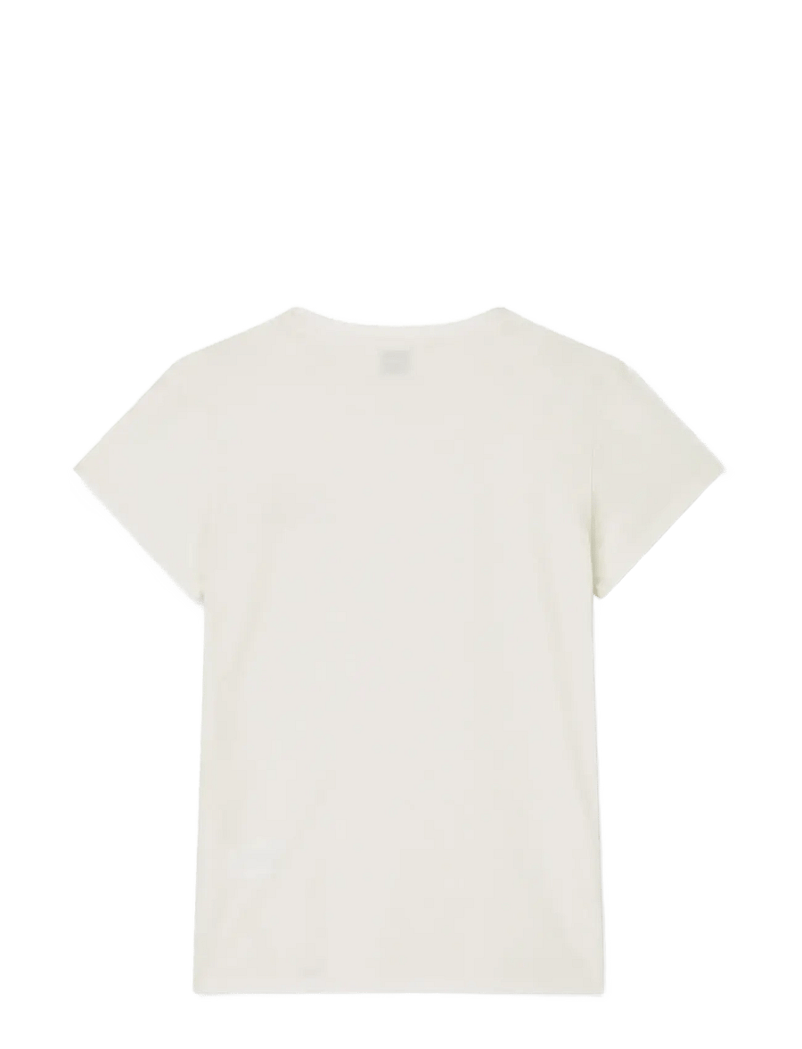 Mads Nørgaard - Single Cotton Tuvina mini mirror Tee - kurzärmelige - vanilla ice - 1