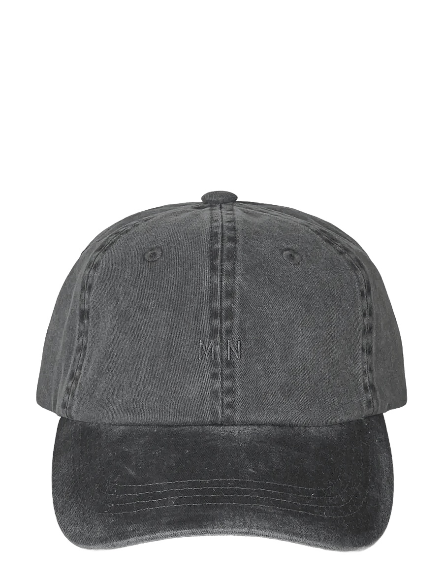 Mads Nørgaard - Washed Cotton Twill Coal Cap - kappen - washed black - 0