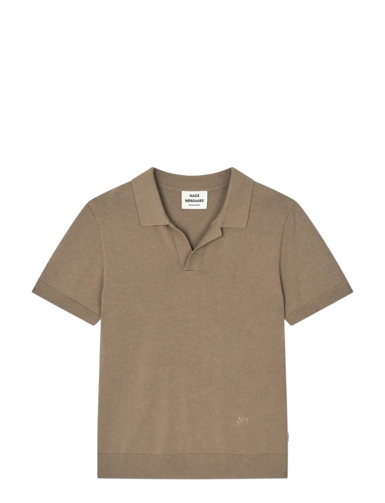 Mads Nørgaard Cotton Knit Pelle Polo Tee - Kläder - WALNUT / brown