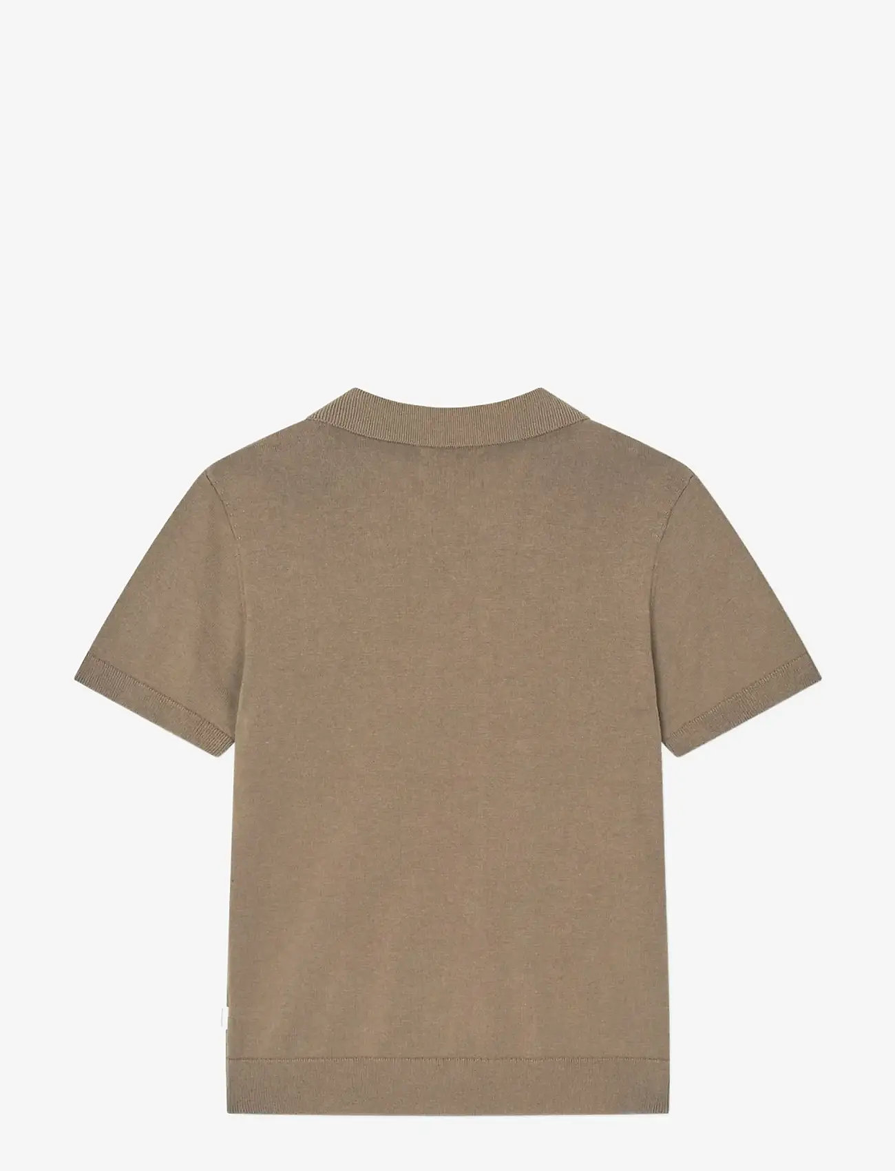 Mads Nørgaard - Cotton Knit Pelle Polo Tee - kortærmede poloer - walnut - 2