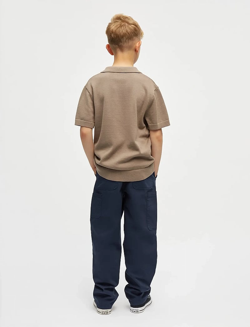 Mads Nørgaard - Cotton Knit Pelle Polo Tee - kortærmede poloer - walnut - 3