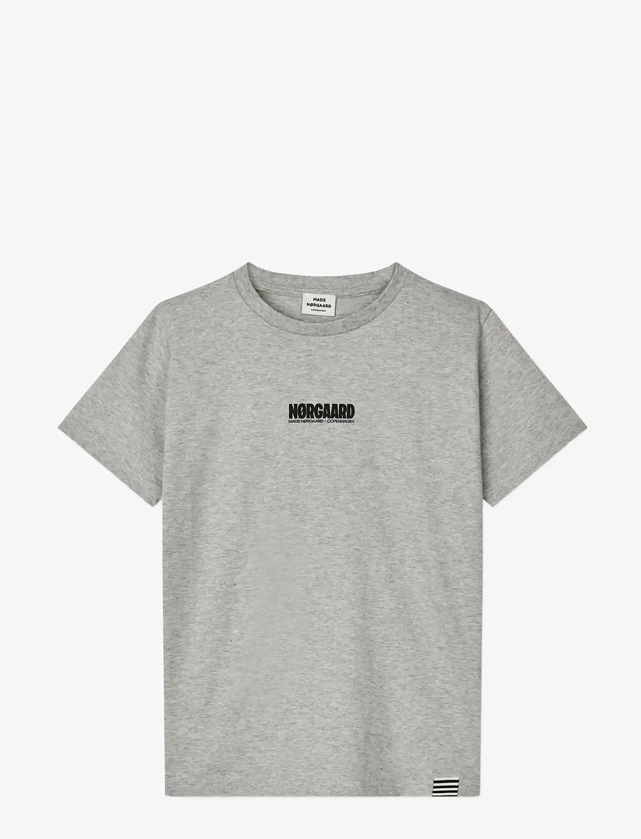 Mads Nørgaard - Printed Logo Thorlino Tee - kurzärmelige - grey melange - 1
