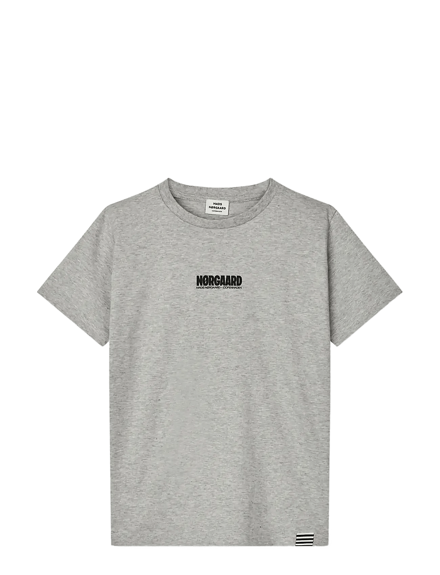 Mads Nørgaard - Printed Logo Thorlino Tee - kurzärmelige - grey melange - 1