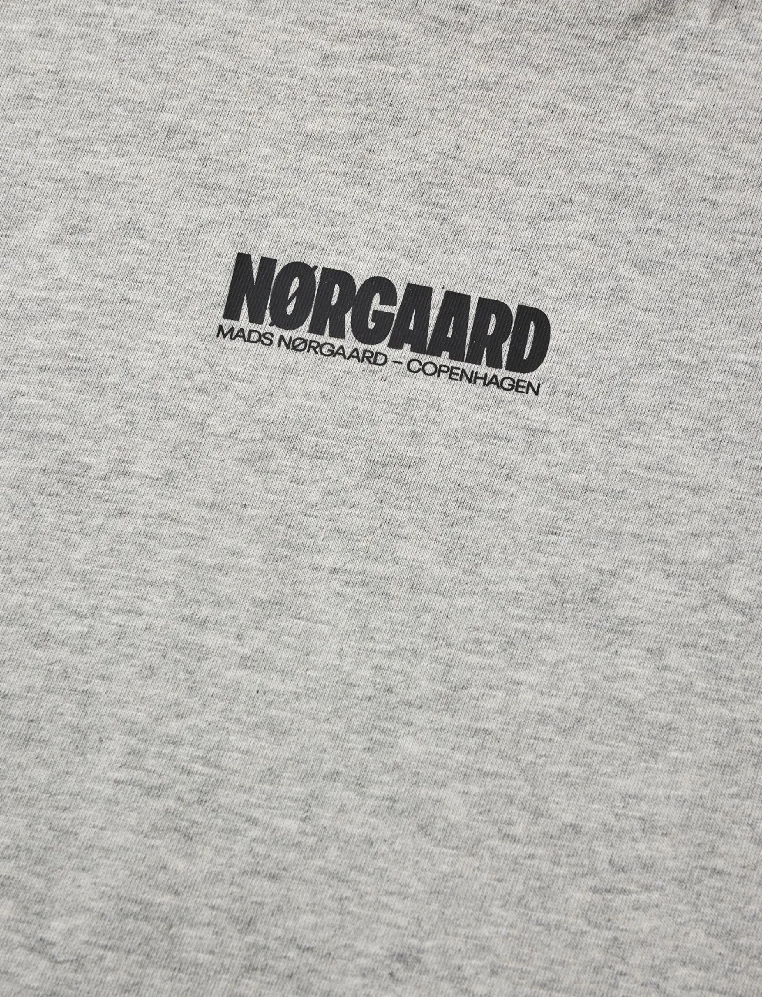 Mads Nørgaard - Printed Logo Thorlino Tee - kurzärmelige - grey melange - 4